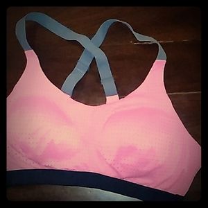 Victoria's Secret neon pink and black sportsbra